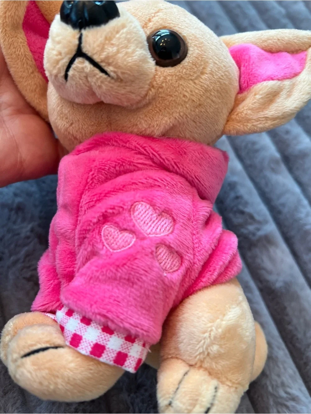 Plush Chihuahua Toy in Pink Hoodie